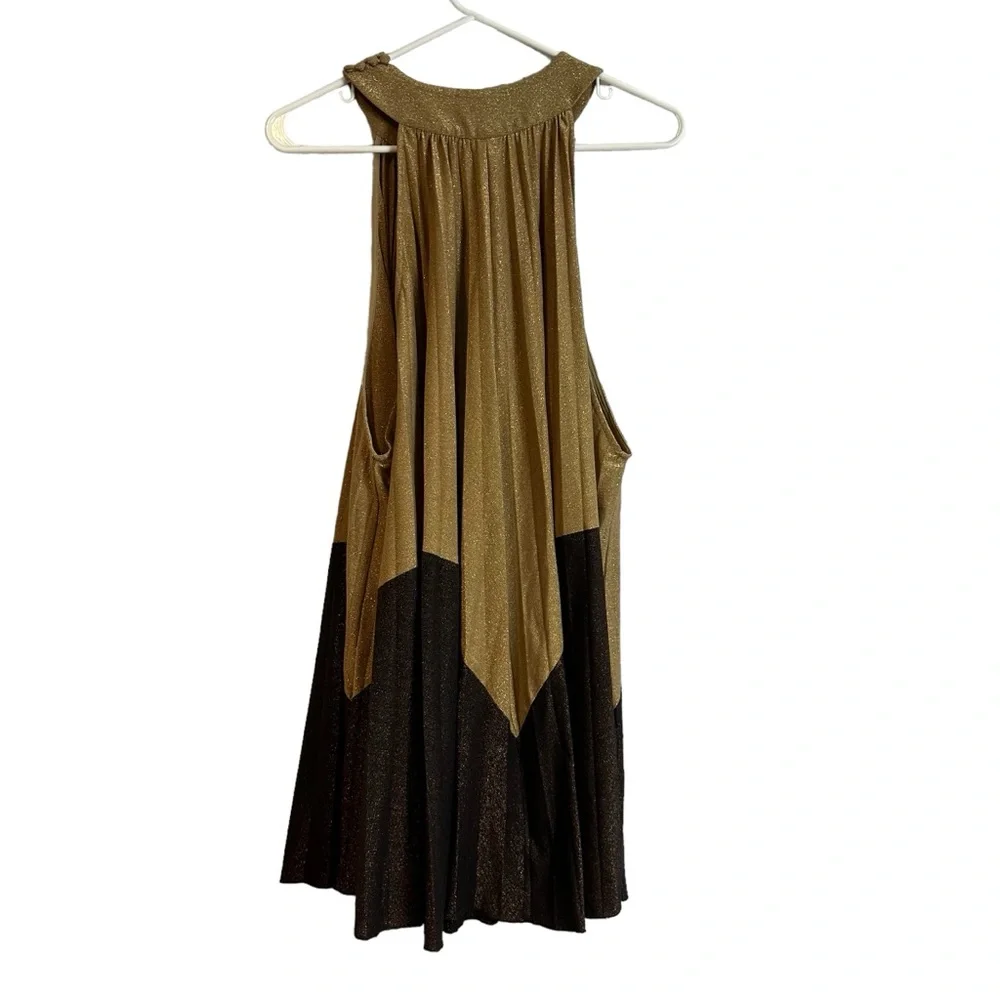 Free People Metallic Shimmer Pleated Mini Love Dress